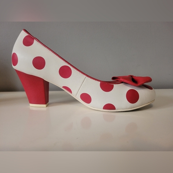 Lola Ramona Red And White Polka Dot Heels, VGUC, Size 39 - Picture 5 of 11